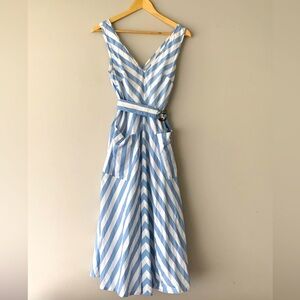 Kate Spade New York Blue Deck Stripe Midi Dress